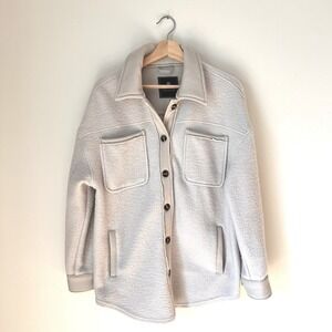 BAGATELLE COLLECTION Womens Shacket Fleece‎ Lined Collar Button Front Size S